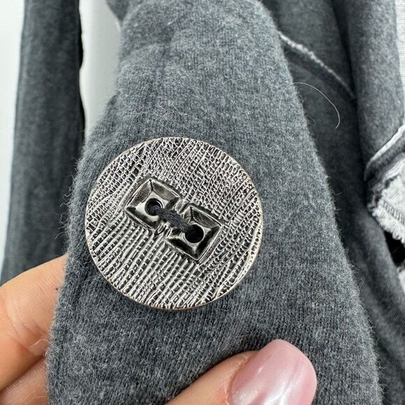 Neon Buddha Womens Long Sleeve Draped Cardigan Size S Cotton Grey Lagenlook Arts - Picture 8 of 12